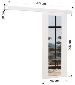 Posuvné dvere PORTO IV BIELE + ZRKADLO