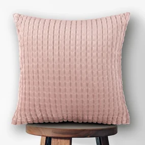 Biante Dekoračná obliečka na vankúš Minky kocky MKK-003 Púdrovo ružová 45 x 45 cm