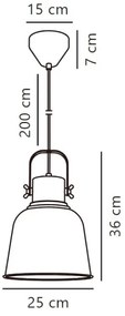 Nordlux - Luster na lanku ADRIAN 1xE27/25W/230V pr. 25 cm šedá