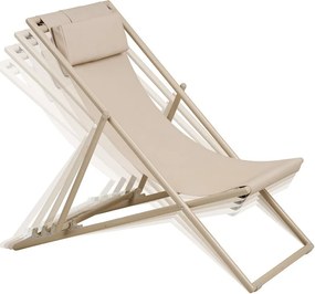 Béžové kovové záhradné ležadlo Curtis – House Nordic