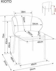 Jedálenská stolička KIOTO, čierna/sivá