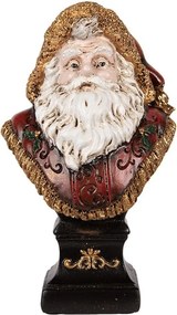 Červeno-zlatá vianočná dekorácia busta Santa Claus - 10*8*17 cm