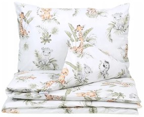 Detské bavlnené obliečky do postieľky 135x100 cm BABYMAM PREMIUM - Africké zvieratká
