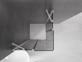 Mexen Velar Duo, sprchový kút s posuvnými dverami 80 x 80 cm, 8mm šedé sklo, chrómová, 871-080-080-42-01