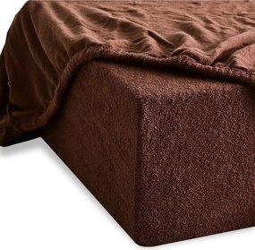 Plachta posteľná hnedá froté EMI, Plachta 180x200