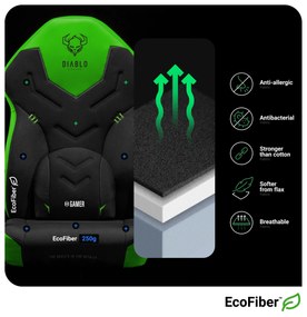 Herné kreslo Diablo X-Gamer 2.0 Normal Size čierno-zelené