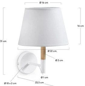 Biela nástenná lampa Kave Home Moskov