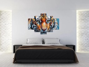 Obraz - Pohľad tigra, maľba (150x105 cm)