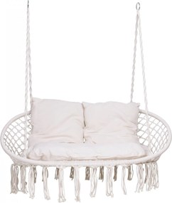 Závesné hojdacie kreslo pre dvoch LAGOS - krémové