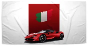 Sablio Uterák Ferrari Talianska vlajka na červenom bloku - 50x100 cm