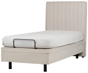 Polohovateľná čalúnená posteľ 90 x 200 cm béžová DUKE II Beliani