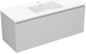 Mexen Orio, kúpeľňová skrinka 120 cm s umývadlom Otis, 1 zásuvka, šedá matná/biela matná, 91A10-12047-1-BF62-W18M01