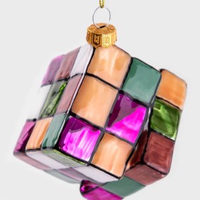 Vianočná ozdoba GLASSO rubikova kocka 715075