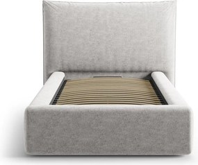 Svetlosivá čalúnená jednolôžková posteľ s úložným priestorom s roštom 90x200 cm Kaelle – Micadoni
