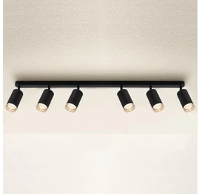 Brilagi - Kúpeľňové bodové svietidlo SELE 6xGU10/30W/230V IP44 čierna BG1655