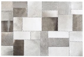 Kožený koberec 160 x 230 cm hnedá/sivá PERVARI Beliani