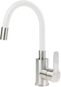 Neo Deante Neo, umývadlová batéria s flexibilným ramenom h-310, biela matná-oceľová, DEA-BLU_W240