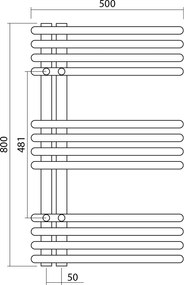 Sapho Sapho, NYMPHA vykurovacie teleso 500x800mm, čierná mat, LLN80B