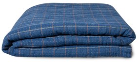 HK living Bavlnený prehoz Checkered Sherpa Blue 130x170 cm