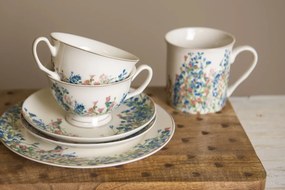 Porcelánový hrnček a kvety Floweries - 12*9*9 cm / 330 ml