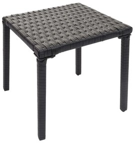 Set 2 záhradných lehátok HWC-E27, polyratan - béžové vankúše - čierna