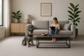 Timzo, Metrážny koberec Sahara 5322, na mieru, šíře 4m, šedá, filc, chodba / predsieň