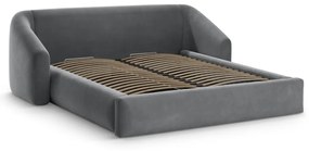 Sivá čalúnená dvojlôžková posteľ s úložným priestorom s roštom 180x200 cm Campi – Cosmopolitan Design