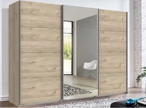 Šatníková skriňa Ernie, dub hickory / zrkadlo%