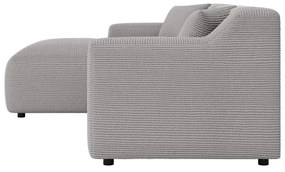 Svetlosivá menčestrová rohová pohovka (ľavý roh/s leňoškou) Martin – Ropez