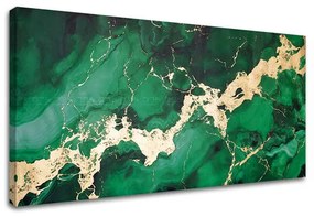Zlatý dotyk na plátne Elegancia Smaragdového Mramoru