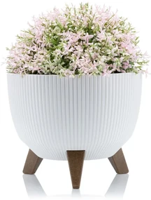 PLASTOVÝ KVETINÁČ ROSA LINEA ECO 18X29 CM BIELA