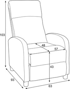 Polohovacie kreslo sivé TV-W3397 GREY2