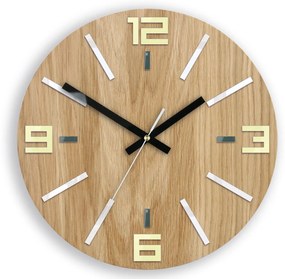 Drevené nástenné hodiny Dexi 33 cm dub prírodný