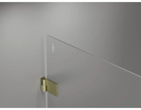 Mexen Lunar-B L pravý výklopný sprchový kút 95 x 80 cm, číre sklo, zlatá matná, 832L-095-080-55-00-P