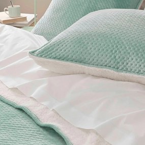 Zelená prešívaná súprava prikrývky a obliečky na vankúš s baránkom 240x220 cm Mylene – douceur d'intérieur