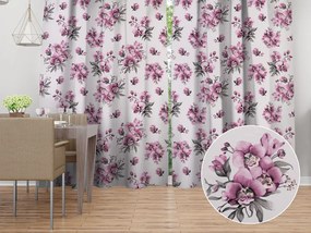Biante Bavlnený záves Sandra SA-623 Lila orchidey na bielom 150x140 cm