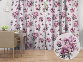 Biante Bavlnený záves Sandra SA-623 Lila orchidey na bielom 150x140 cm