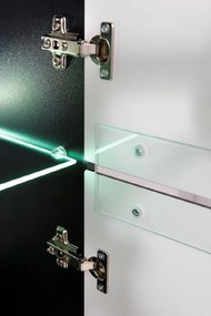 Obývacia stena s osvetlením Blade 4 - čierna / sahara lesk