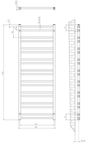 Sapho - Kúpeľňový radiátor METRO DOS 476W/230V 55x143 cm matná čierna
