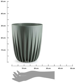 PLASTOVÝ KVETINÁČ STRIPPED 25X30 CM ZELENÁ