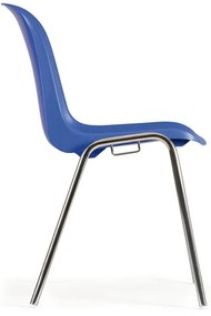 Plastová jedálenská stolička ELENA, čierna, chrómované nohy