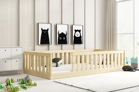 Posteľ BELLA SIMA 190x90 Montessori z masívu – prírodná borovica