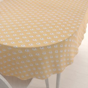 Biante Detský bavlnený oválny obrus Sandra SA-305 Sloníky a bodky na žltom 140x180 cm