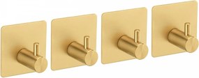 Erga Pad, samolepiace háčiky na uteráky bez vŕtania, 4ks, 4,5×4,5 cm, zlatá matná, ERG-YKA-CH.PAD4-GLD