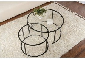 Súprava konferenčných stolíkov Aurum Black 80 cm, 2 ks