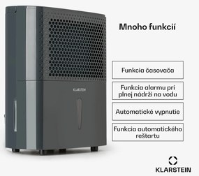 Klarstein DryFy 10, odvlhčovač vzduchu, 240 W, 10 l/24 h, 100 m³/h, 30 m², DrySelect, 40 dB, sivý