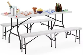 InternetovaZahrada Pivný set 183 cm - biely