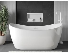 Mexen X-Wall-R, polička na zapustenie na obklad s golierom 60 x 30 cm, biela, 1920603010