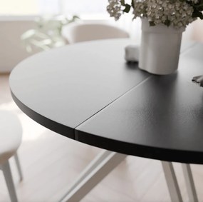 Okrúhly rozkladací jedálenský stôl KODY 100-120cm čierna matná