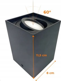 BERGE Podhľadové bodové svietidlo 6686 výklopné štvorec - biela - 115mm